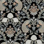 York Designer Series Plume Dynasty Black Wallpaper - SKU AC9101