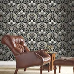 York Designer Series Plume Dynasty Black Wallpaper - SKU AC9101