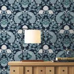 York Designer Series Plume Dynasty Navy Wallpaper | Wallpaper Twins York Designer Series Plume Dynasty Navy Wallpaper - SKU AC9103