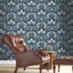 York Designer Series Plume Dynasty Navy Wallpaper | Wallpaper Twins York Designer Series Plume Dynasty Navy Wallpaper - SKU AC9103