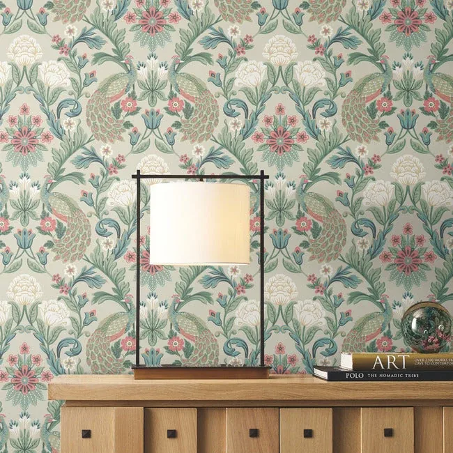 York Designer Series Plume Dynasty Taupe Wallpaper | Wallpaper Twins York Designer Series Plume Dynasty Taupe Wallpaper - SKU AC9104