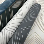 York Designer Series Polished Chevron Black & Gold Wallpaper | Wallpaper Twins York Designer Series Polished Chevron Black & Gold Wallpaper - SKU MD7221