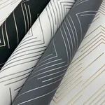 York Designer Series Polished Chevron Charcoal & Silver Wallpaper - SKU MD7226
