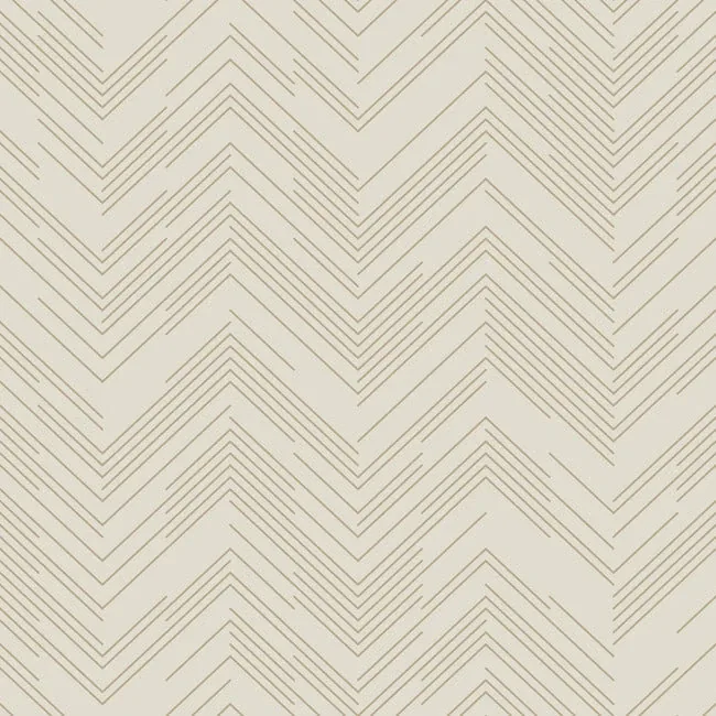 MD7225 | Polished Chevron Cream & Gold Wallpaper