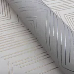 York Designer Series Polished Chevron Taupe & Silver Wallpaper - SKU MD7227