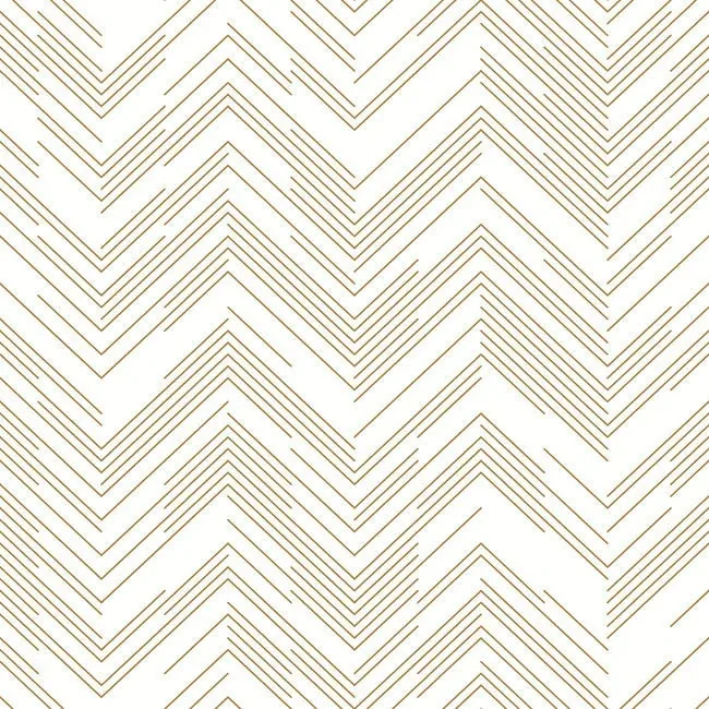 MD7222 | Polished Chevron White & Gold Wallpaper