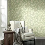 York Designer Series Pressed Leaves Green Wallpaper - SKU NA0517