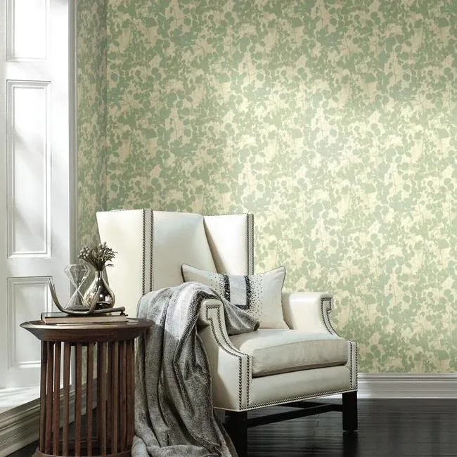 York Designer Series Pressed Leaves Green Wallpaper - SKU NA0517