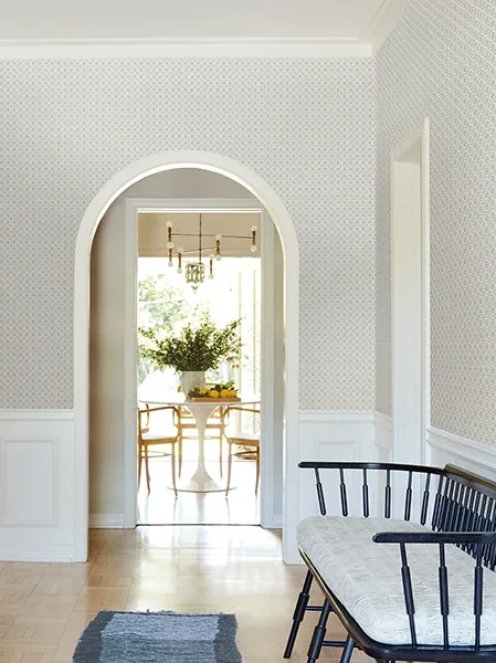 York Designer Series Priti Grey Floral Grid Wallpaper | Wallpaper Twins York Designer Series Priti Grey Floral Grid Wallpaper - SKU VP1334