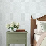 York Designer Series Priti Light Blue Floral Grid Wallpaper | Wallpaper Twins York Designer Series Priti Light Blue Floral Grid Wallpaper - SKU VP1331