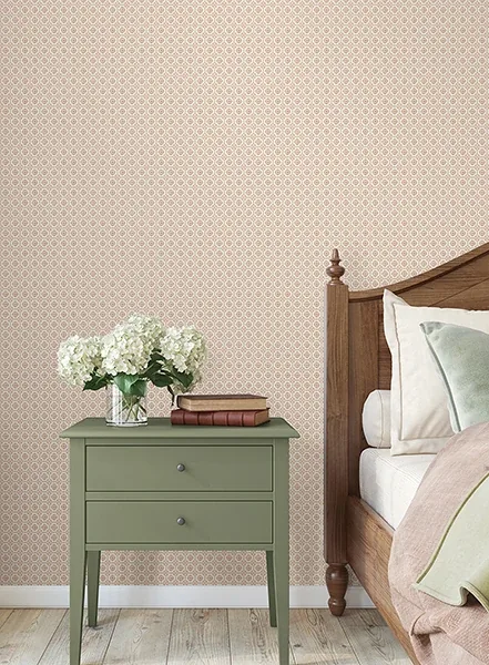 York Designer Series Priti Rose Floral Grid Wallpaper | Wallpaper Twins York Designer Series Priti Rose Floral Grid Wallpaper - SKU VP1335