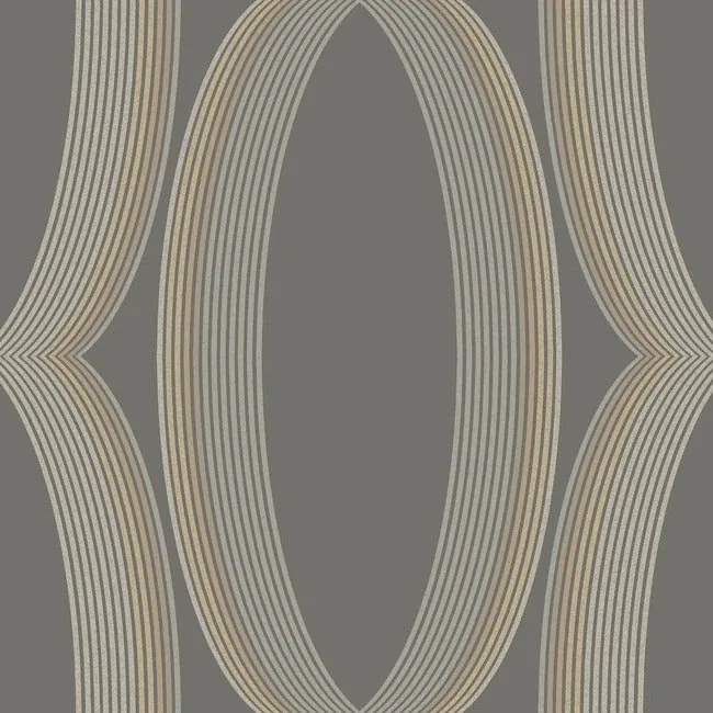 EV3986 | Progression Ogee Charcoal Wallpaper