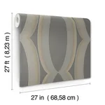York Designer Series Progression Ogee Charcoal Wallpaper | Wallpaper Twins York Designer Series Progression Ogee Charcoal Wallpaper - SKU EV3986