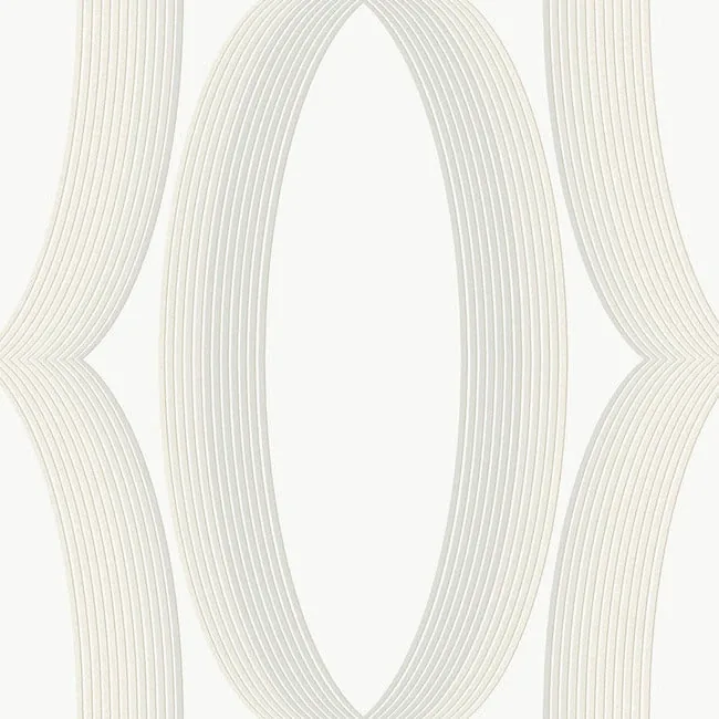 EV3981 | Progression Ogee White Wallpaper