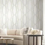 York Designer Series Progression Ogee White Wallpaper | Wallpaper Twins York Designer Series Progression Ogee White Wallpaper - SKU EV3981