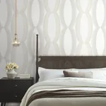 York Designer Series Progression Ogee White Wallpaper | Wallpaper Twins York Designer Series Progression Ogee White Wallpaper - SKU EV3981