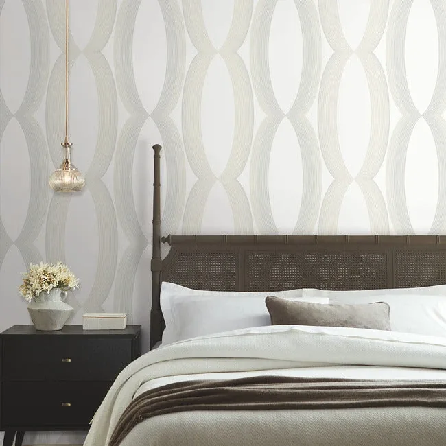 York Designer Series Progression Ogee White Wallpaper | Wallpaper Twins York Designer Series Progression Ogee White Wallpaper - SKU EV3981