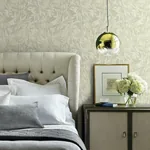 York Designer Series Rainforest Leaves Cream & Grey Wallpaper - SKU Y6230702