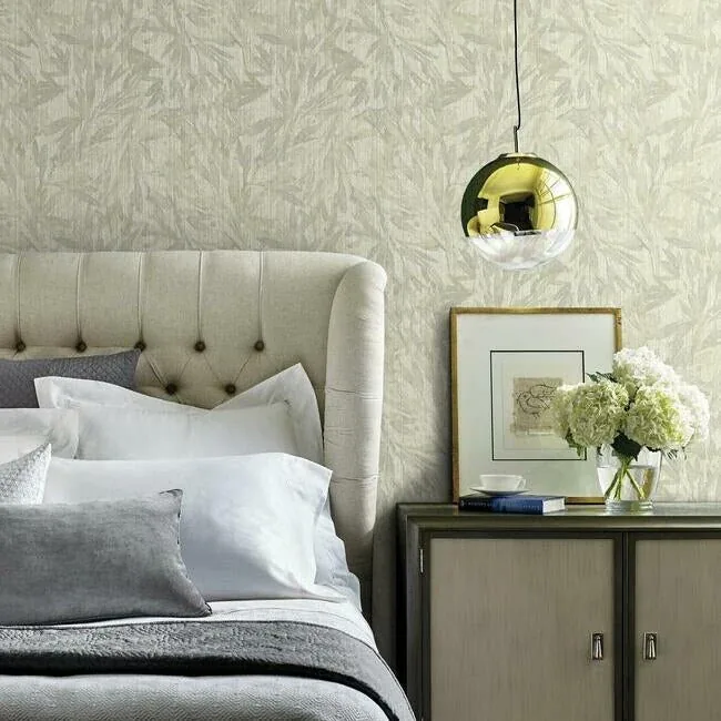 York Designer Series Rainforest Leaves Cream & Grey Wallpaper - SKU Y6230702