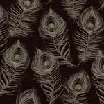 York Designer Series Regal Peacock Black Wallpaper - SKU EV3942