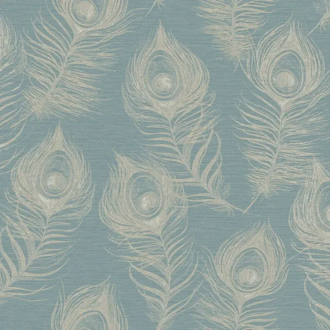 EV3943 | Regal Peacock Dark Teal Wallpaper