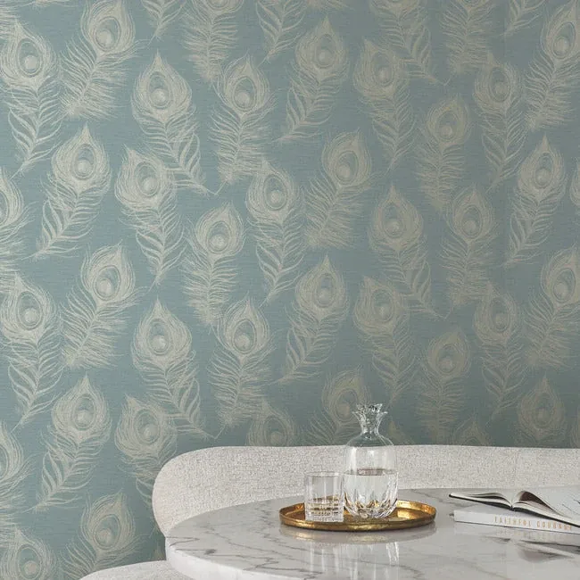 York Designer Series Regal Peacock Dark Teal Wallpaper - SKU EV3943