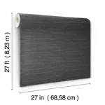 York Designer Series Ribbon Bamboo Black & Silver Metallic Wallpaper - SKU DD3835