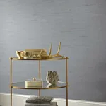 York Designer Series Ribbon Bamboo Blue & Silver Metallic Wallpaper - SKU DD3834