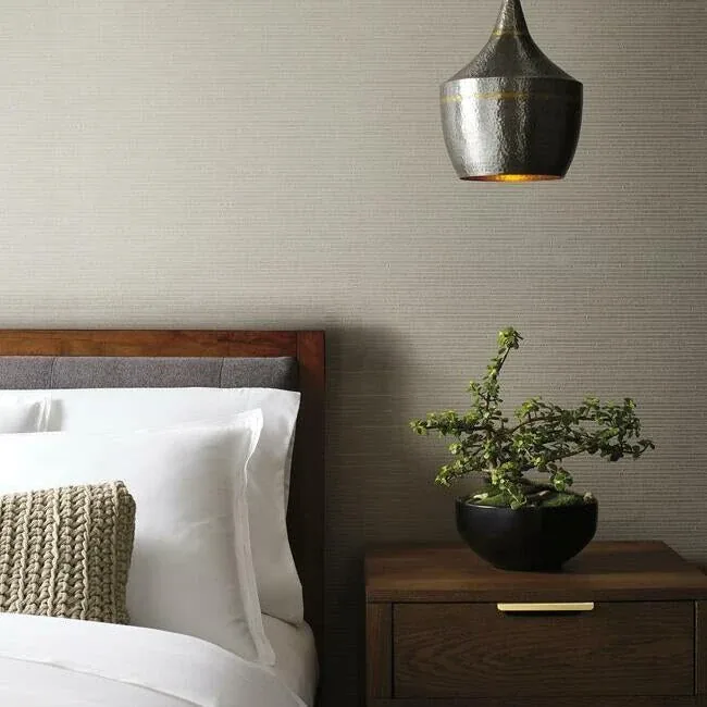 York Designer Series Ribbon Bamboo Silver Metallic Wallpaper - SKU DD3832