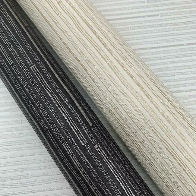 York Designer Series Ribbon Bamboo White & Silver Metallic Wallpaper - SKU DD3833