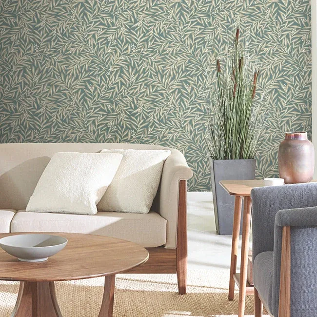 York Designer Series Rowan Teal Wallpaper - SKU AC9137