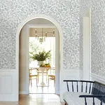 York Designer Series Rowen Light Blue Botanical Wallpaper - SKU VP1346