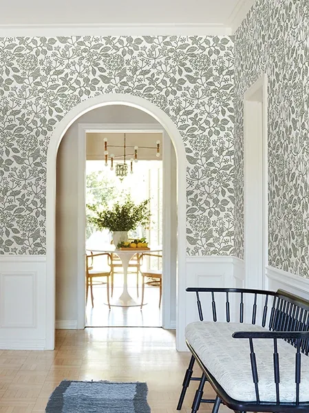 York Designer Series Rowen Olive Botanical Wallpaper - SKU VP1343