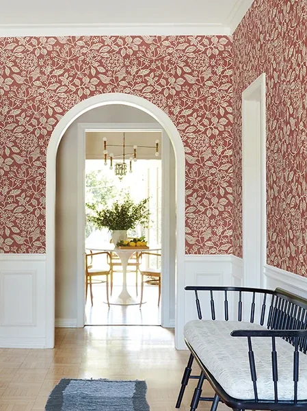 York Designer Series Rowen Ruby Botanical Wallpaper - SKU VP1342