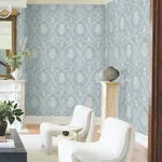 York Designer Series Royal Damask Blue Wallpaper | Wallpaper Twins York Designer Series Royal Damask Blue Wallpaper - SKU MX9644
