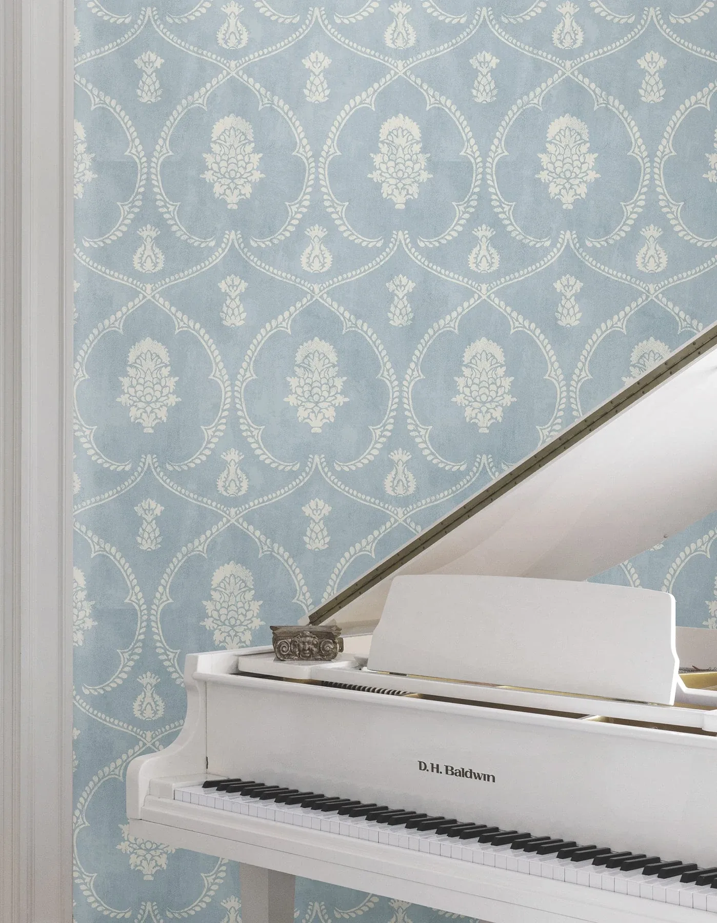 York Designer Series Royal Damask Blue Wallpaper | Wallpaper Twins York Designer Series Royal Damask Blue Wallpaper - SKU MX9644
