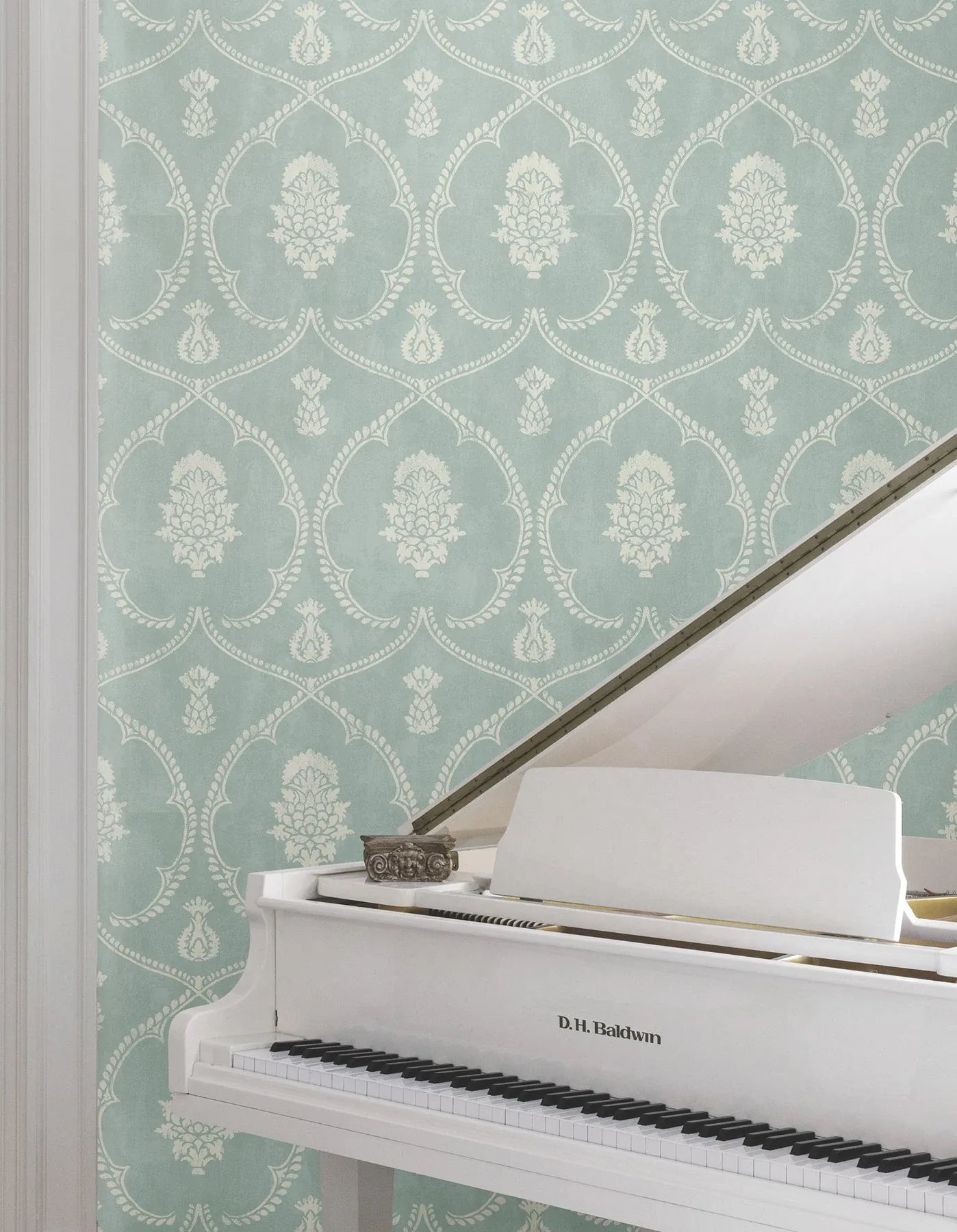York Designer Series Royal Damask Jade Wallpaper | Wallpaper Twins York Designer Series Royal Damask Jade Wallpaper - SKU MX9645