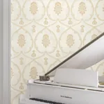 York Designer Series Royal Damask Soft Gold Wallpaper | Wallpaper Twins York Designer Series Royal Damask Soft Gold Wallpaper - SKU MX9643