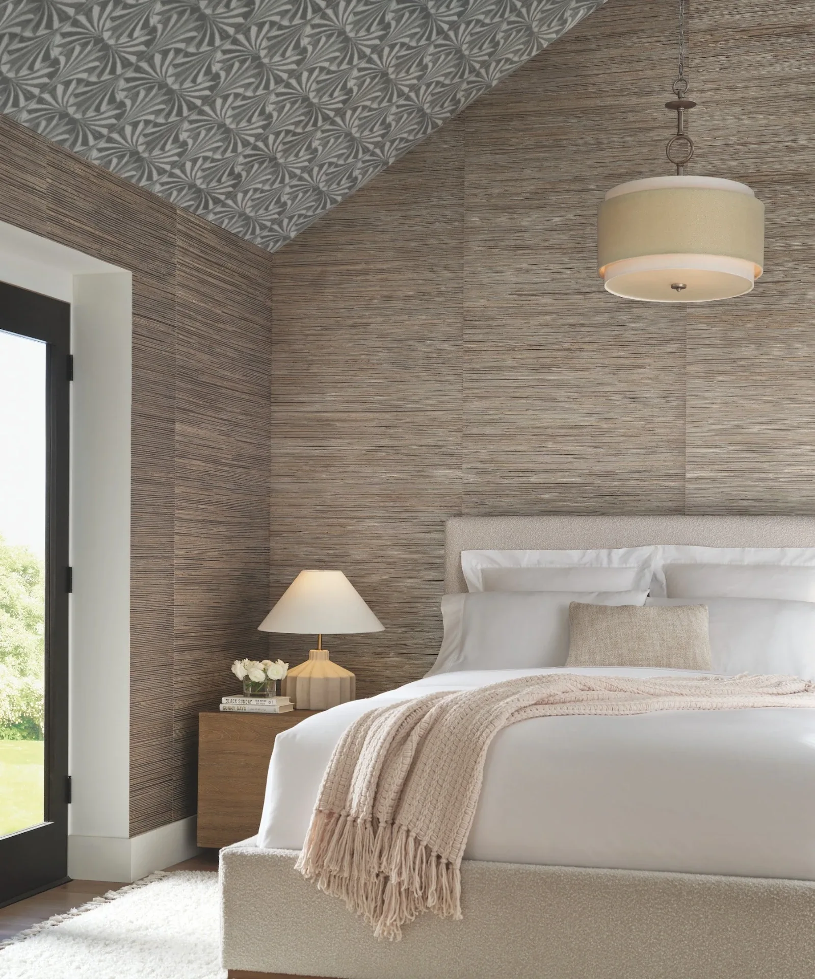 York Designer Series Sculpted Charcoal Fans Wallpaper | Wallpaper Twins York Designer Series Sculpted Charcoal Fans Wallpaper - SKU NT6127