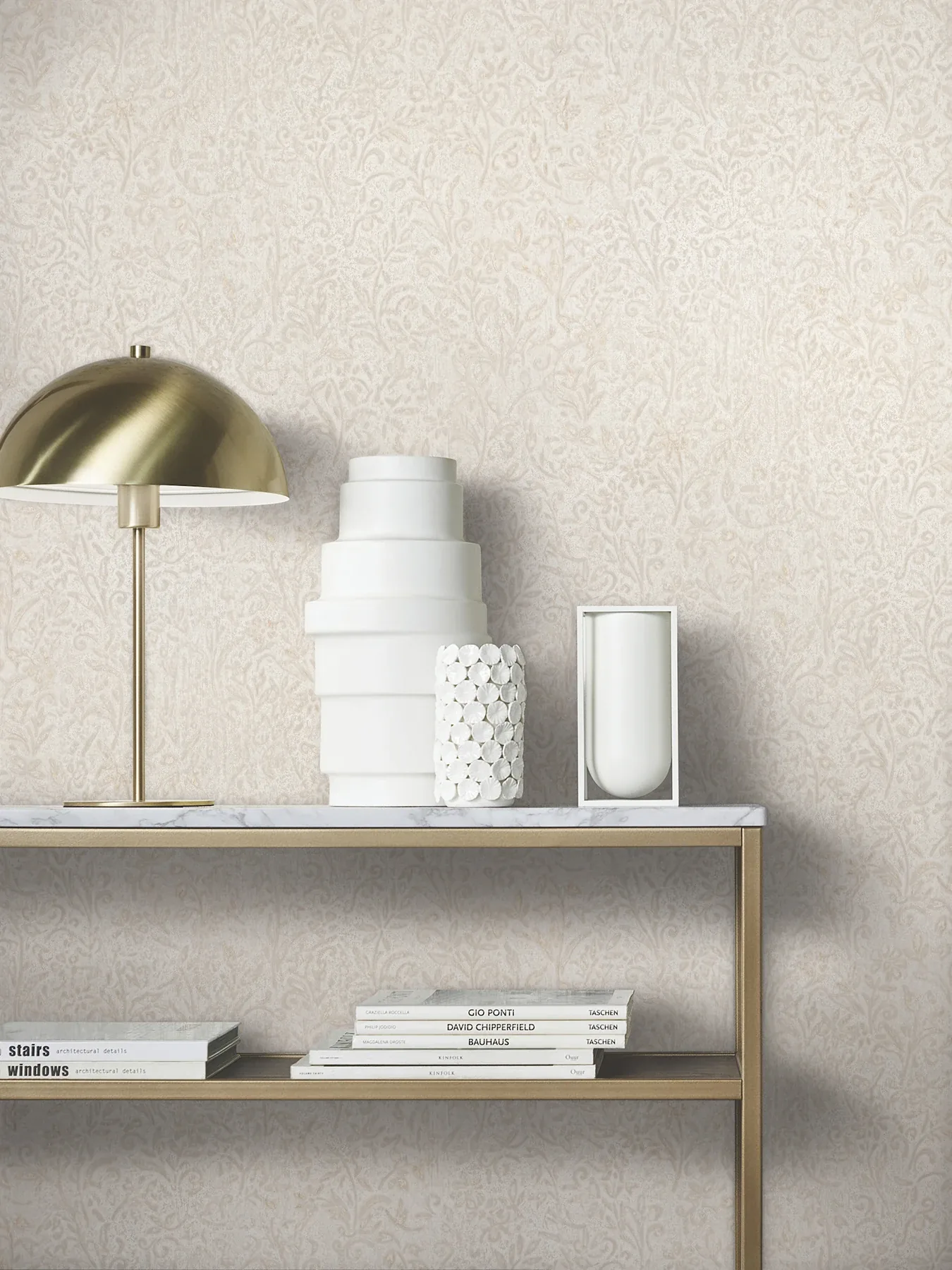 York Designer Series Sculpted Floral Beige Relief Wallpaper - SKU MA35531