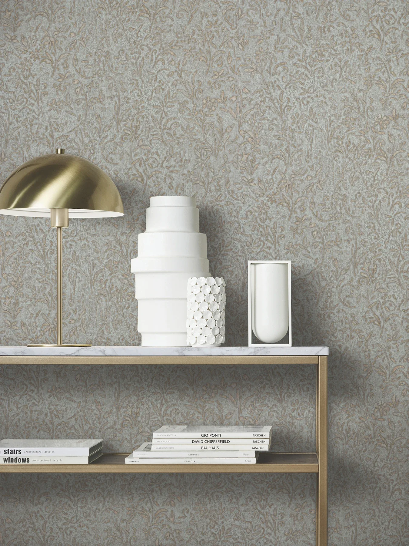 York Designer Series Sculpted Floral Gold Relief Wallpaper - SKU MA35532