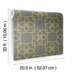 York Designer Series Serendipity Grey & Gold Metallic Wallpaper - SKU Y6200204