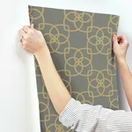 York Designer Series Serendipity Grey & Gold Metallic Wallpaper - SKU Y6200204
