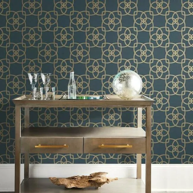 York Designer Series Serendipity Navy Wallpaper - SKU DD3711