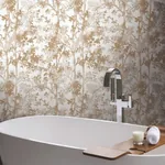 York Designer Series Shimmering Foliage White & Gold Wallpaper - SKU NW3583
