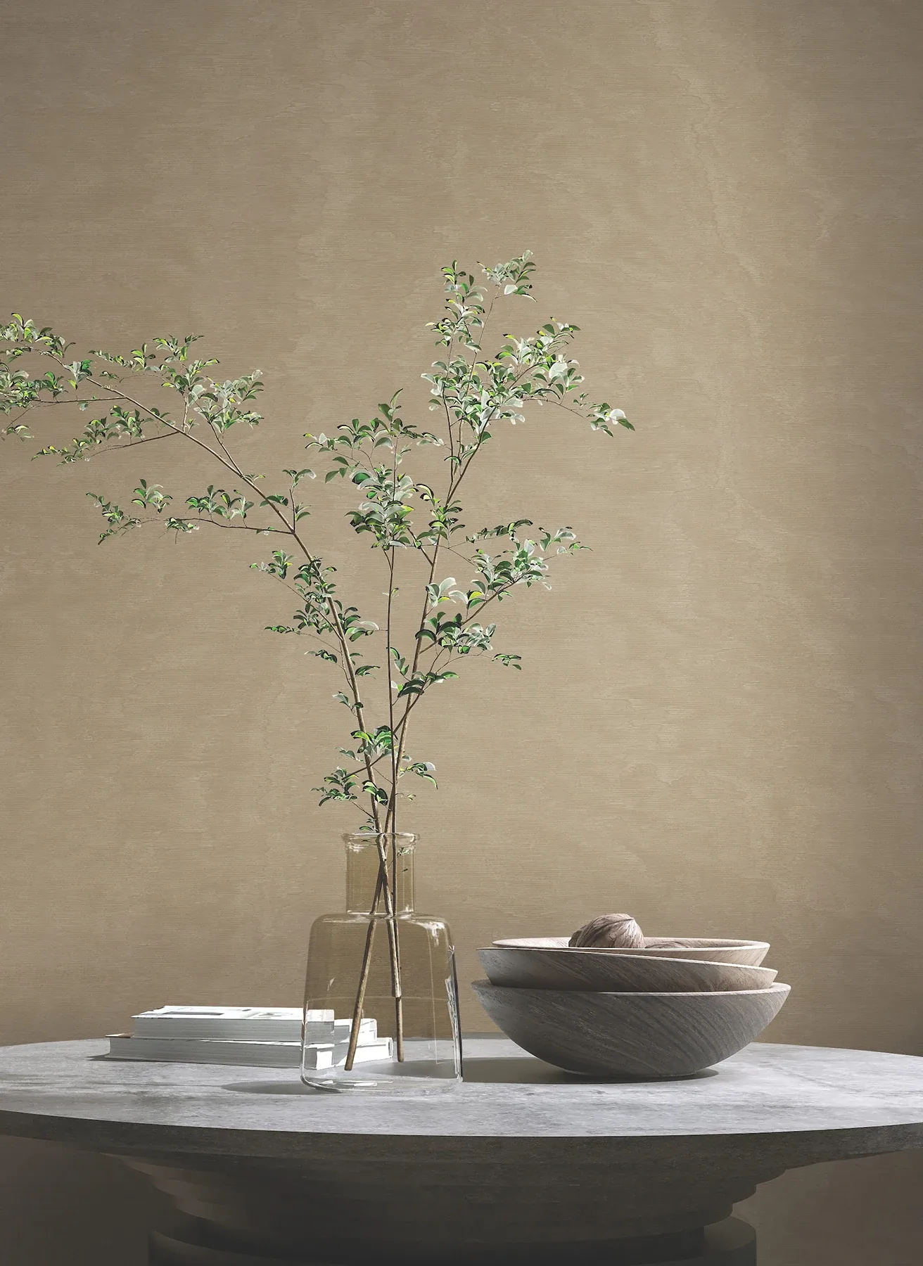 York Designer Series Shimmering Moire Taupe Textured Wallpaper - SKU MA34922