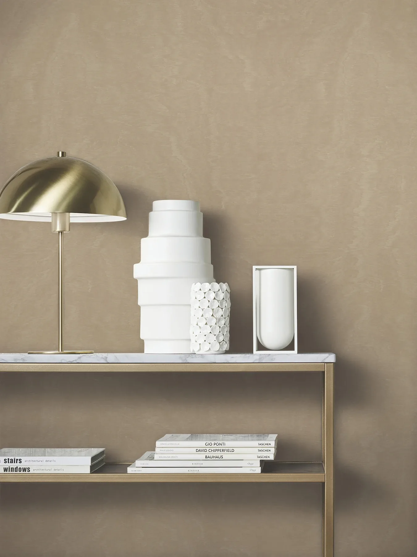 York Designer Series Shimmering Moire Taupe Textured Wallpaper - SKU MA34922