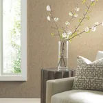York Designer Series Shimmering Patina Gold on Taupe Wallpaper - SKU WP-1162
