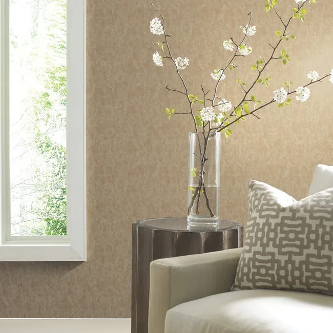 York Designer Series Shimmering Patina Gold on Taupe Wallpaper - SKU WP-1162