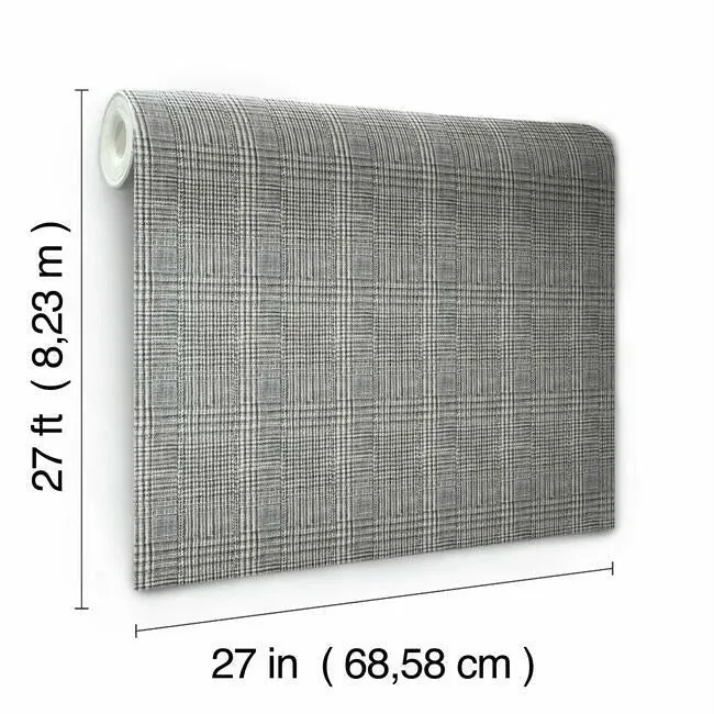 York Designer Series Shirting Plaid Black Wallpaper | Wallpaper Twins York Designer Series Shirting Plaid Black Wallpaper - SKU HO2170